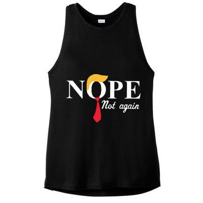 Anderson Cooper Trump Nope Not Again Jeras Ikehorn Ladies PosiCharge Tri-Blend Wicking Tank