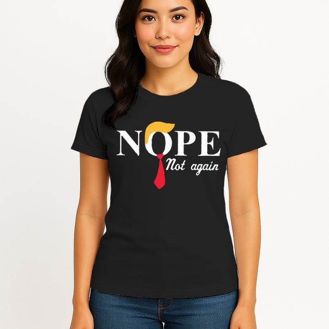 Anderson Cooper Trump Nope Not Again Jeras Ikehorn Womens T-Shirt