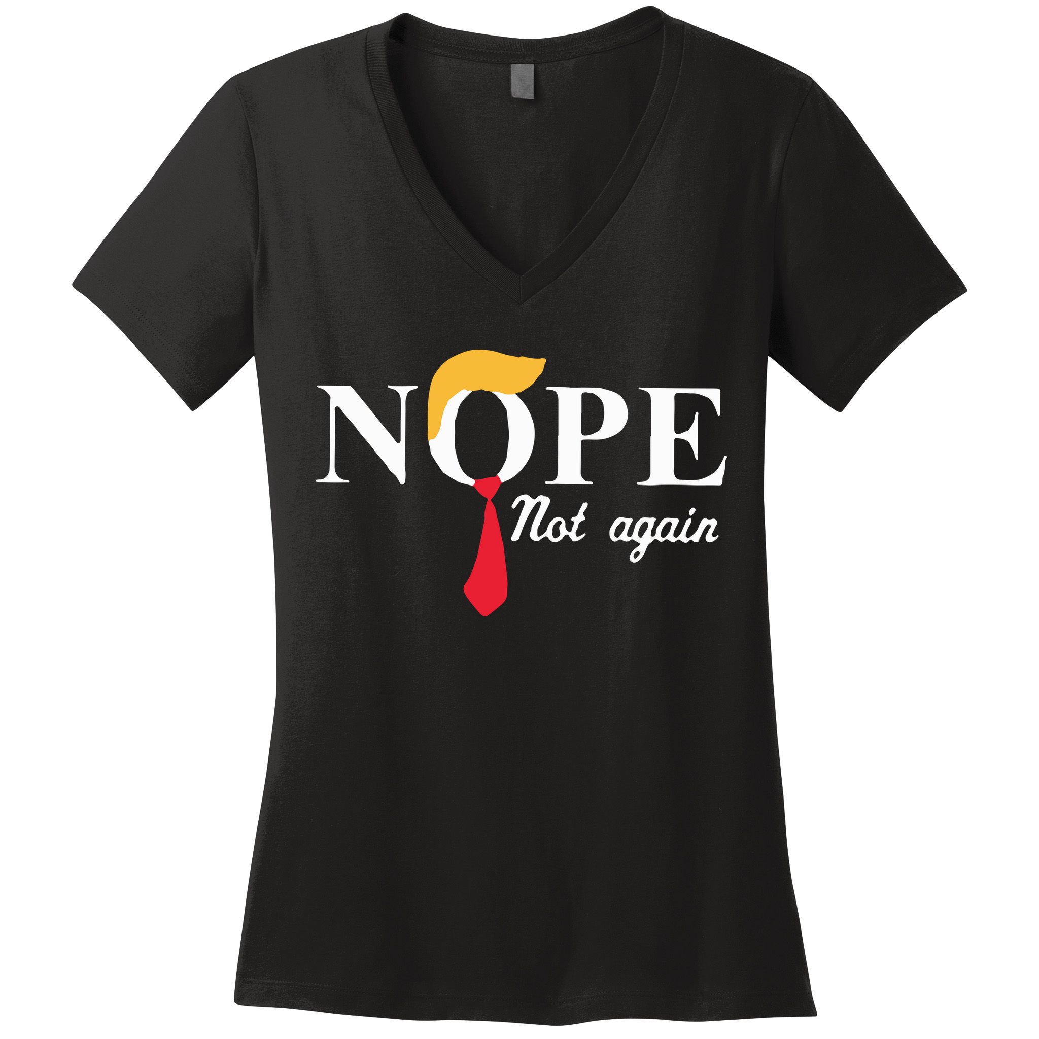 Anderson Cooper Trump Nope Not Again Jeras Ikehorn Women's V-Neck T-Shirt