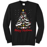 Airplane Christmas Tree Merry Christmas Most Likely Pilot Sweatshirt