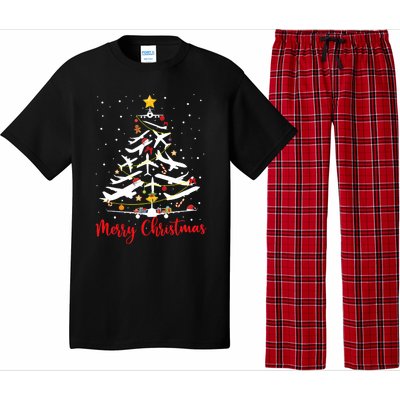 Airplane Christmas Tree Merry Christmas Most Likely Pilot Pajama Set