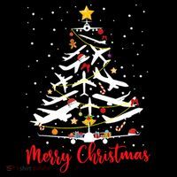 Airplane Christmas Tree Merry Christmas Most Likely Pilot Cooling Performance Long Sleeve Crew