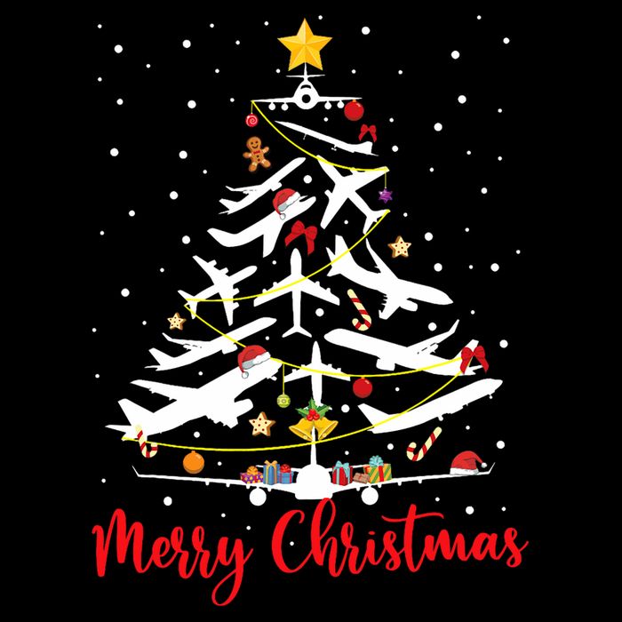 Airplane Christmas Tree Merry Christmas Most Likely Pilot Visor