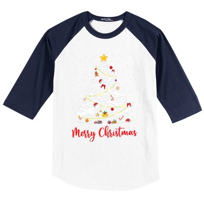 Airplane Christmas Tree Merry Christmas Most Likely Pilot Baseball Sleeve Shirt