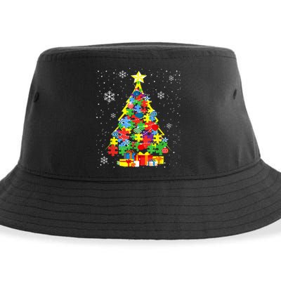 Autism Christmas Tree Gift For A Proud Autistic Person Sustainable Bucket Hat