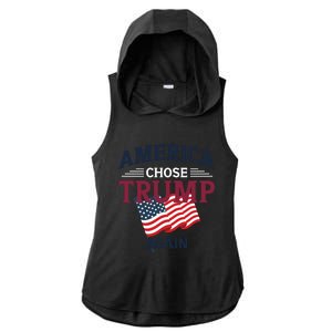 America Chose Trump Again Graphic Ladies PosiCharge Tri-Blend Wicking Draft Hoodie Tank