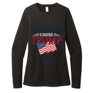 America Chose Trump Again Graphic Womens CVC Long Sleeve Shirt