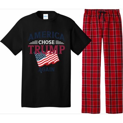 America Chose Trump Again Graphic Pajama Set