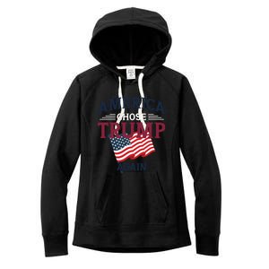 America Chose Trump Again Graphic Women's Fleece Hoodie