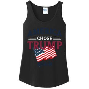 America Chose Trump Again Graphic Ladies Essential Tank