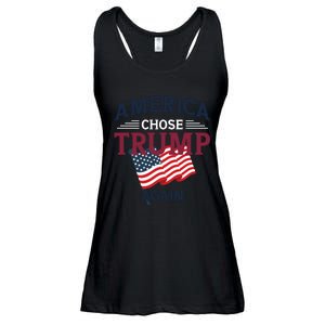 America Chose Trump Again Graphic Ladies Essential Flowy Tank