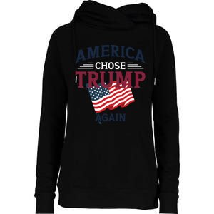 America Chose Trump Again Graphic Womens Funnel Neck Pullover Hood