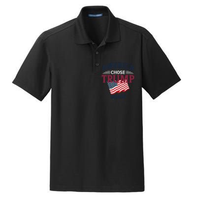 America Chose Trump Again Graphic Dry Zone Grid Polo