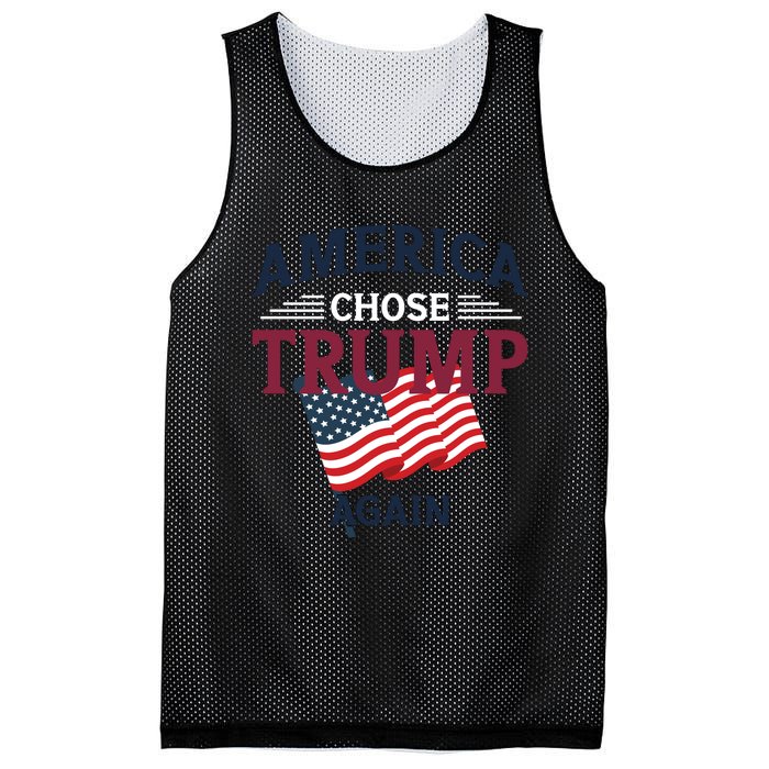 America Chose Trump Again Graphic Mesh Reversible Basketball Jersey Tank