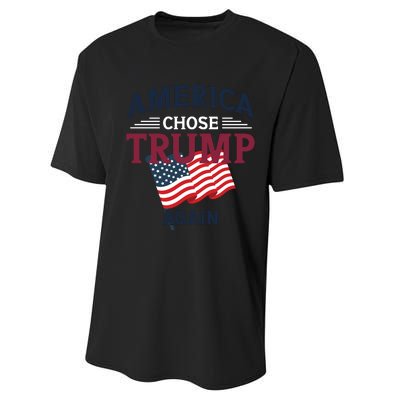 America Chose Trump Again Graphic Performance Sprint T-Shirt