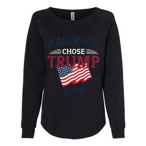 America Chose Trump Again Graphic Womens California Wash Sweatshirt