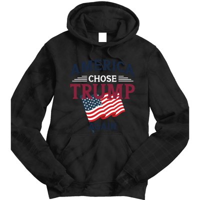 America Chose Trump Again Graphic Tie Dye Hoodie