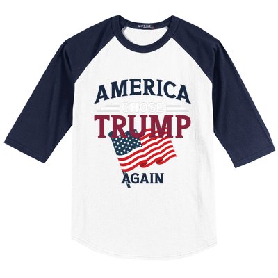 America Chose Trump Again Graphic Baseball Sleeve Shirt