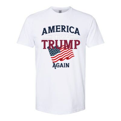 America Chose Trump Again Graphic Softstyle CVC T-Shirt