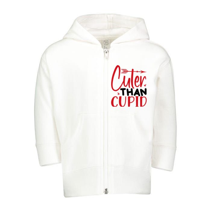 Arrow Cuter Than Cupid Valentine Day Gift Toddler Zip Fleece Hoodie