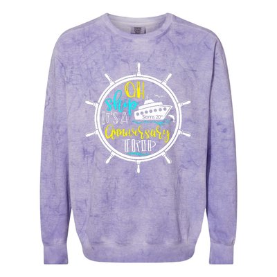 Anniversary Cruise Trip Vacation Crusing Matching Team Matching Family Colorblast Crewneck Sweatshirt