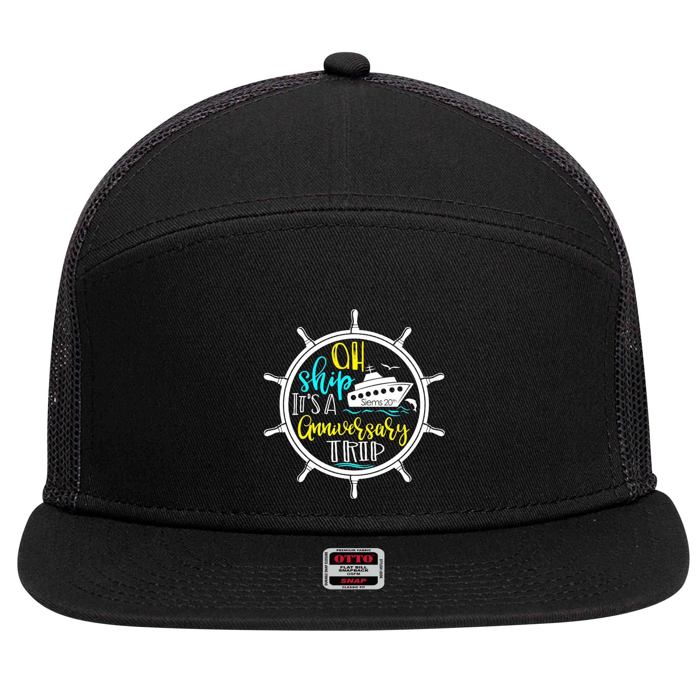 Anniversary Cruise Trip Vacation Crusing Matching Team Matching Family 7 Panel Mesh Trucker Snapback Hat