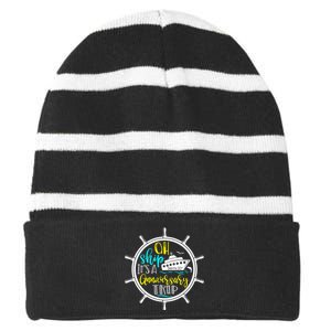 Anniversary Cruise Trip Vacation Crusing Matching Team Matching Family Striped Beanie with Solid Band