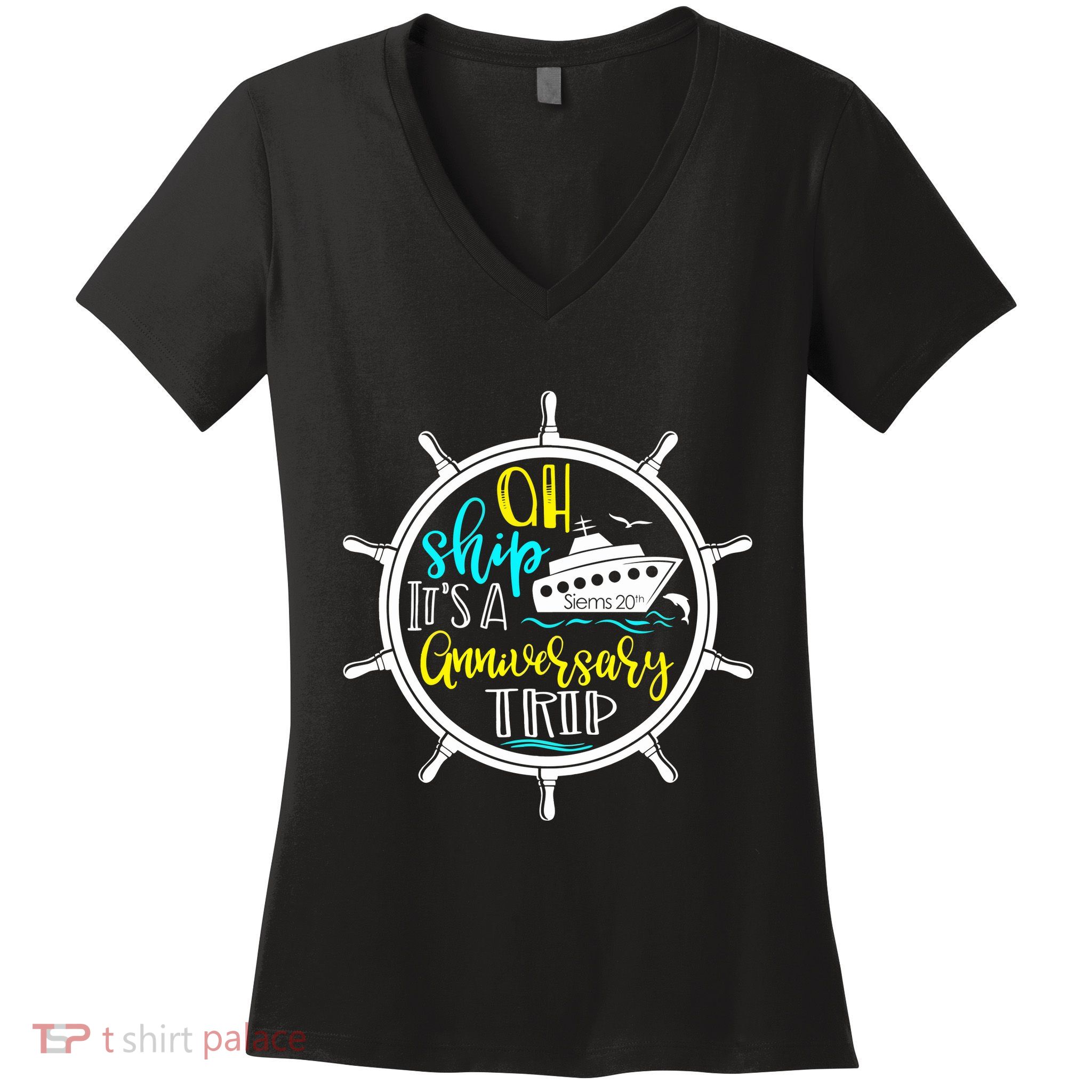Anniversary Cruise Trip Vacation Crusing Matching Team Matching Family Women's V-Neck T-Shirt