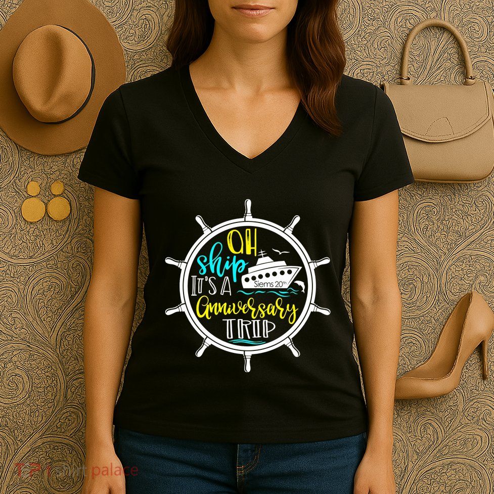 Anniversary Cruise Trip Vacation Crusing Matching Team Matching Family Women's V-Neck T-Shirt