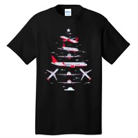 Airplane Christmas Tree Pilot Merry Christmas Xmas Tree Tall T-Shirt