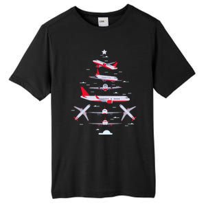 Airplane Christmas Tree Pilot Merry Christmas Xmas Tree Tall Fusion ChromaSoft Performance T-Shirt