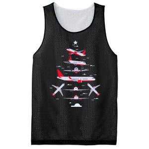 Airplane Christmas Tree Pilot Merry Christmas Xmas Tree Mesh Reversible Basketball Jersey Tank