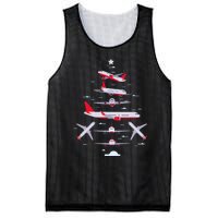 Airplane Christmas Tree Pilot Merry Christmas Xmas Tree Mesh Reversible Basketball Jersey Tank