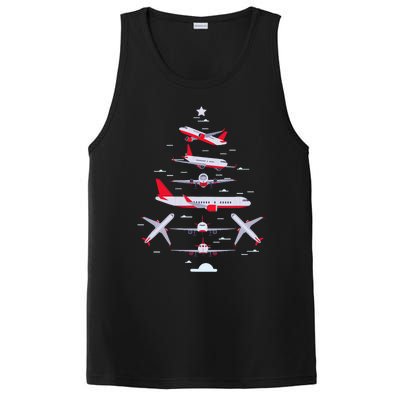 Airplane Christmas Tree Pilot Merry Christmas Xmas Tree PosiCharge Competitor Tank