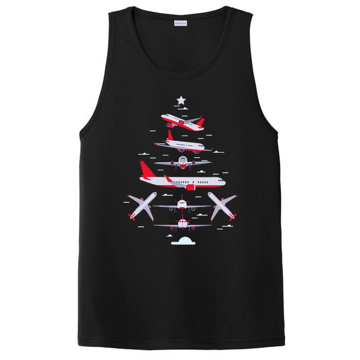 Airplane Christmas Tree Pilot Merry Christmas Xmas Tree PosiCharge Competitor Tank