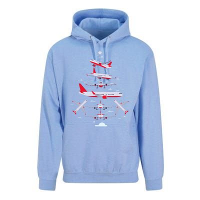 Airplane Christmas Tree Pilot Merry Christmas Xmas Tree Unisex Surf Hoodie