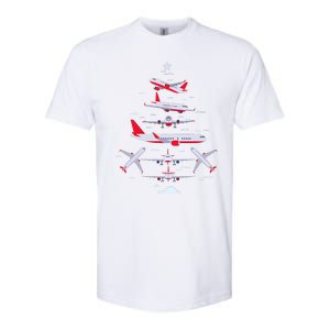 Airplane Christmas Tree Pilot Merry Christmas Xmas Tree Softstyle CVC T-Shirt