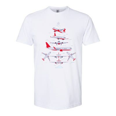 Airplane Christmas Tree Pilot Merry Christmas Xmas Tree Softstyle CVC T-Shirt