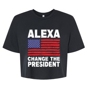 Alexa Change The President Funny Political Humor Bella+Canvas Jersey Crop Tee