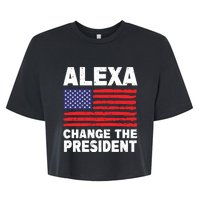 Alexa Change The President Funny Political Humor Bella+Canvas Jersey Crop Tee