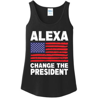 Alexa Change The President Funny Political Humor Ladies Essential Tank