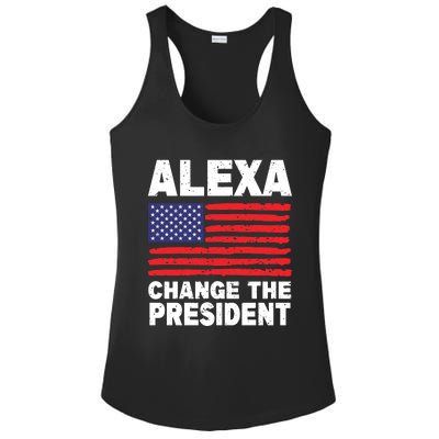 Alexa Change The President Funny Political Humor Ladies PosiCharge Competitor Racerback Tank