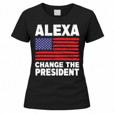 Alexa Change The President Funny Political Humor Women's T-Shirt