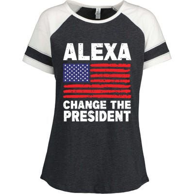 Alexa Change The President Funny Political Humor Enza Ladies Jersey Colorblock Tee