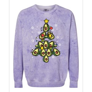 Avocado Christmas Tree Xmas Pajamas Pjs Fruit Lover Great Gift Colorblast Crewneck Sweatshirt