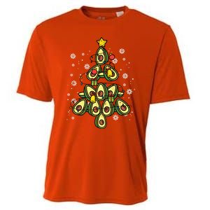 Avocado Christmas Tree Xmas Pajamas Pjs Fruit Lover Great Gift Cooling Performance Crew T-Shirt