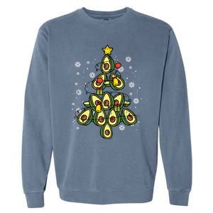 Avocado Christmas Tree Xmas Pajamas Pjs Fruit Lover Great Gift Garment-Dyed Sweatshirt