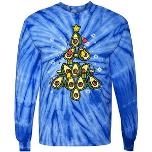 Avocado Christmas Tree Xmas Pajamas Pjs Fruit Lover Great Gift Tie-Dye Long Sleeve Shirt