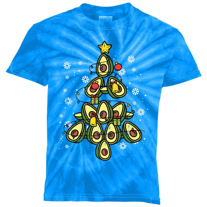 Avocado Christmas Tree Xmas Pajamas Pjs Fruit Lover Great Gift Kids Tie-Dye T-Shirt