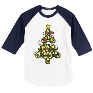 Avocado Christmas Tree Xmas Pajamas Pjs Fruit Lover Great Gift Baseball Sleeve Shirt